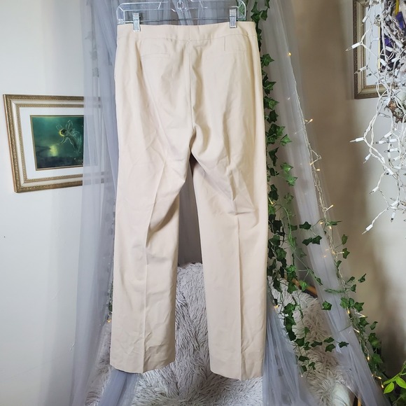 Caslon Trouser Dress Pants Womens 10 Beige Mid Rise Flat Front  35X30 Boot Cut - Picture 3 of 5